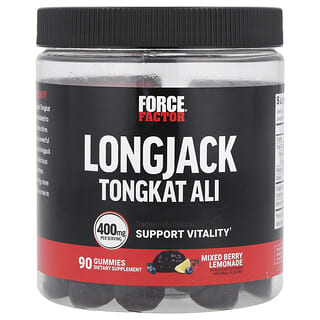 Force Factor, Longjack Tongkat Ali Gummies, Mixed Berry Lemonade, 400 mg, 90 Gummies (133 mg Per Gummy)