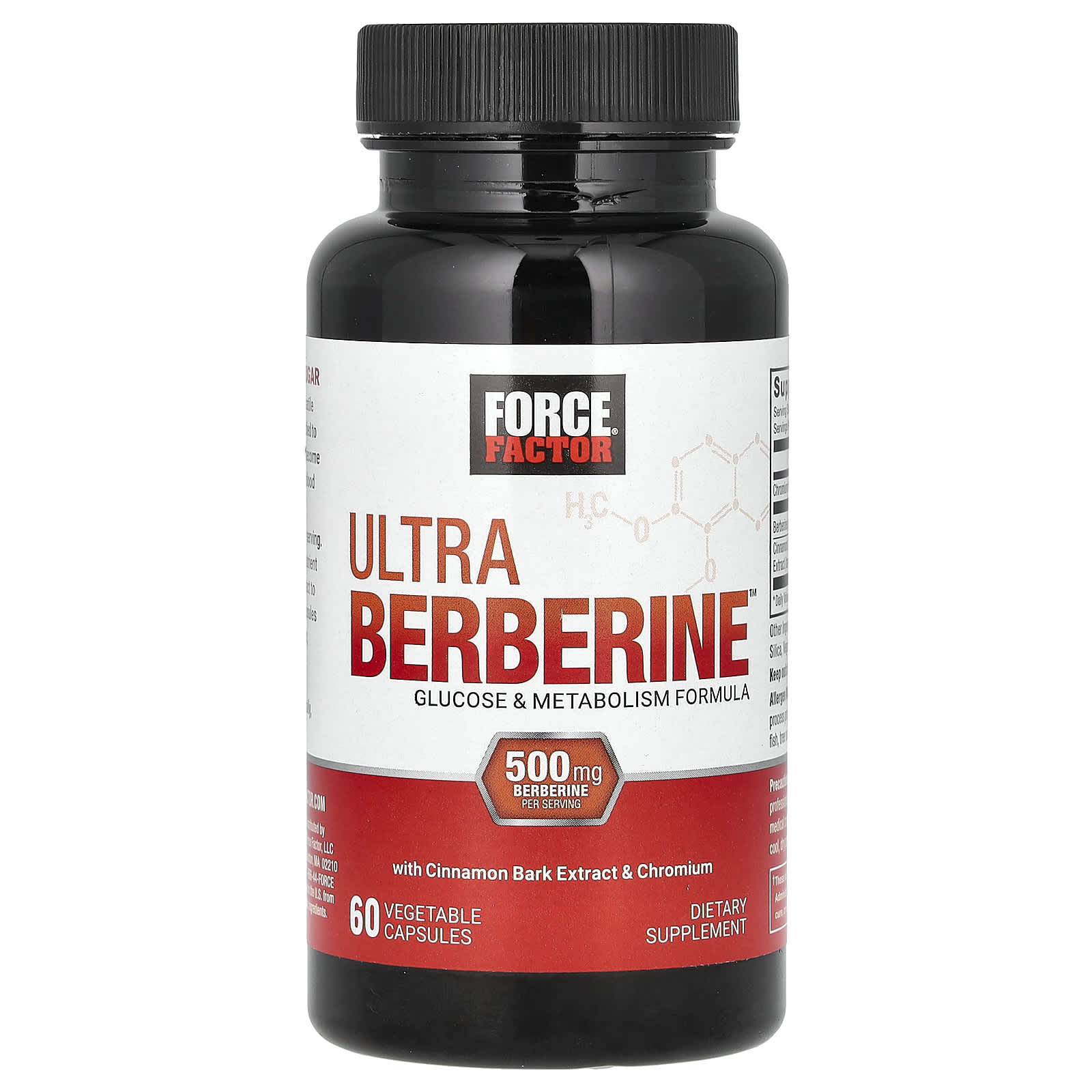 Force Factor, Ultra Berberine, Glucose & Metabolism Formula, 500 mg, 60 ...