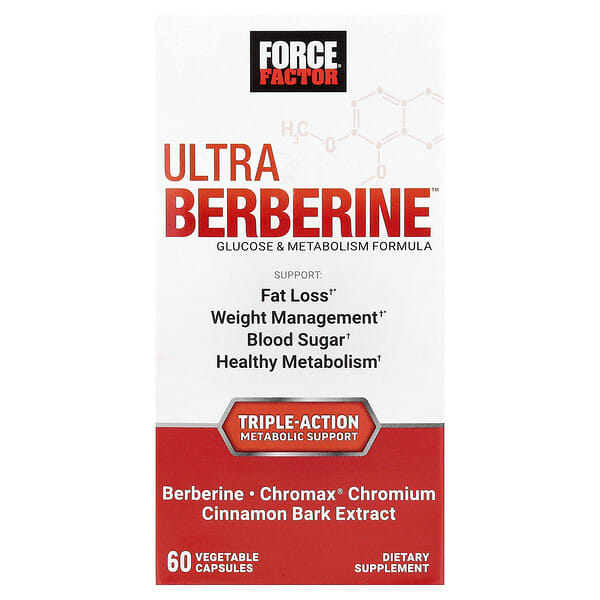 Force Factor, Ultra Berberine™, 포도당 & 신진대사 포뮬라, 베지 캡슐 60정