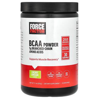 Force Factor, BCAA Powder, BCAA-Pulver, Kirsche-Limeade, 201 g (7,1 oz.)