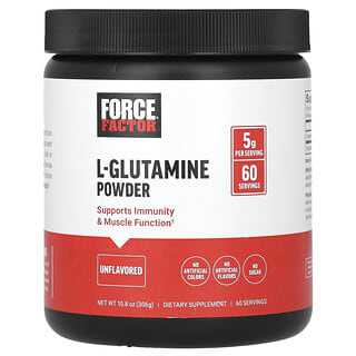Force Factor, L-глютамин в виде порошка, без вкусовых добавок, 306 г (10,8 унции)