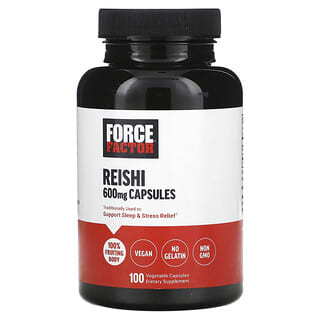 Force Factor, рейши, 600 мг, 100 растительных капсул