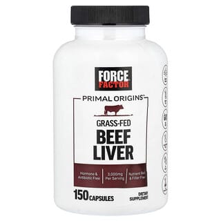 Force Factor, Primal Origins™, Hígado de res alimentada con pasturas, 150 cápsulas (600 mg por cápsula)