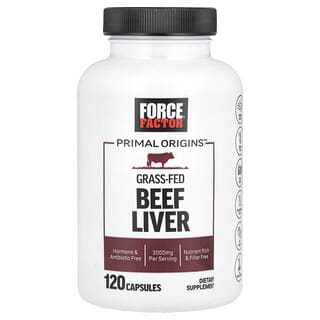 فورس فاكتور‏, Primal Origins™, Grass-Fed Beef Liver , 3,000 mg , 120 Capsules (750 mg Per Capsule)