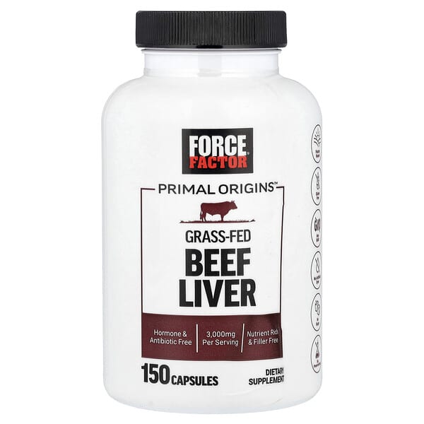 Force Factor, Primal Origins™, Grass-Fed Beef Liver, 150 Capsules (600 mg per Capsule) — product photo 1