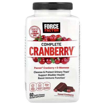 Force Factor, Complete Cranberry™, Sweet Cranberry, 60 Soft Chewable Tablets