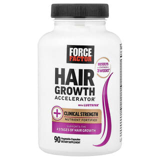Force Factor, Ускоритель роста волос с Lustriva, 90 растительных капсул