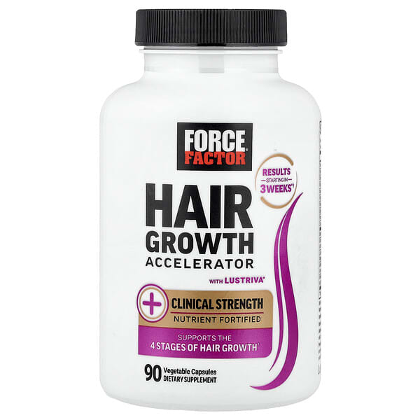 Hair Growth Accelerator With Lustriva®, 90 Vegetable Capsules
