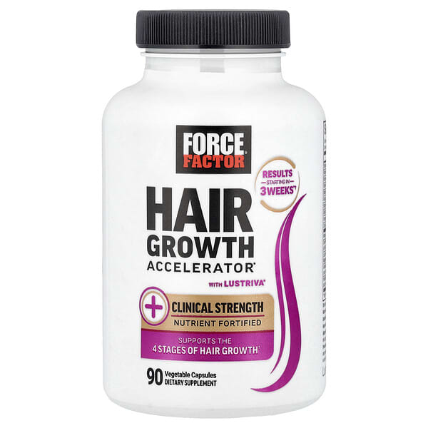 Force Factor, Hair Growth Accelerator with Lustriva®, 90 Vegetable Capsules — product photo 1