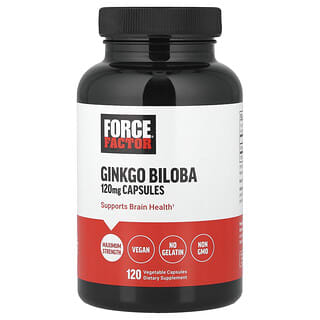 Force Factor, Ginkgo Biloba, 120 mg, 120 vegetabiliska kapslar
