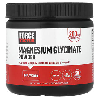 Force Factor, глицинат магния, в порошке, без добавок, 140 г (4,94 унции)