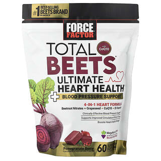 Force Factor, Total Beets® With CoQ10, Ultimate Heart Health, Pomegranate Berry, 60 Superfood Soft Chews