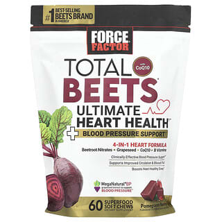 Force Factor‏, Total Beets®‎ עם CoQ10, פירות יער רימון, 60 חטיפים לעיסים רכים ממזון-על