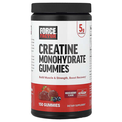 Force Factor, Creatine Monohydrate Gummies, Mixed Berry, 150 Gummies