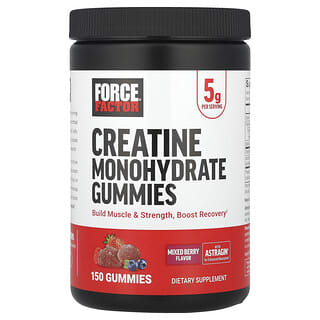 Force Factor, Creatine Monohydrate Gummies, Mixed Berry, 5 g, 150 Gummies