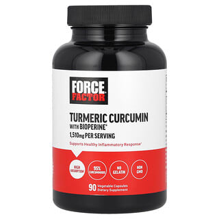 Force Factor, Куркумин и куркумин с BioPerine®, 90 растительных капсул