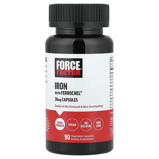 Force Factor, Zat Besi dengan Ferrochel™, 36 mg, 90 Kapsul Nabati