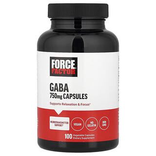Force Factor, GABA, 750 mg, 100 cápsulas vegetales