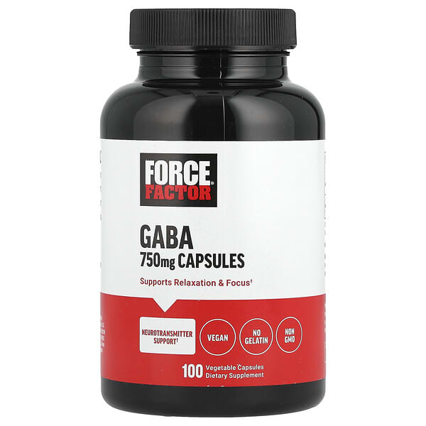 GABA, 750 mg, 100 Vegetable Capsules