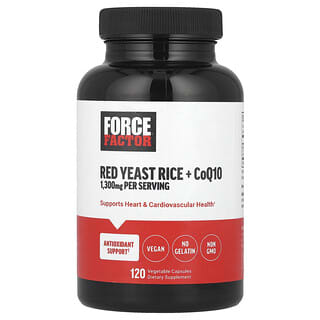 Force Factor, Riso rosso fermentato + CoQ10, 120 capsule vegetali