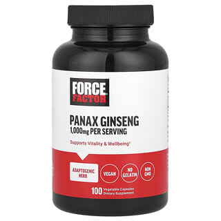 Force Factor, Panax ginseng, 1.000 mg, 100 pflanzliche Kapseln (500 mg pro Kapsel)