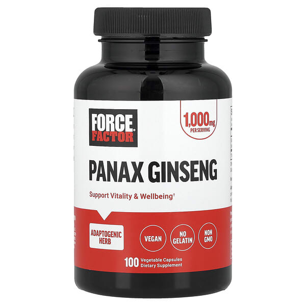 Force Factor, Panax Ginseng, 100 Vegetable Capsules (500 mg per Capsule) — product photo 1