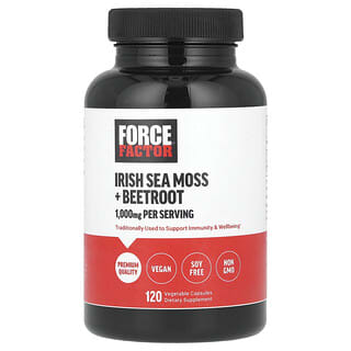 Force Factor, Irish Sea Moss + Beetroot, 120 Vegetable Capsules