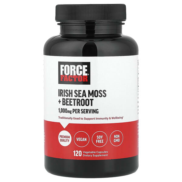 Force Factor, 愛爾蘭海洋苔蘚 + 甜菜根，120 粒素食膠囊