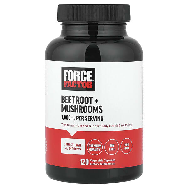 Force Factor, Rödbetor + Champinjoner, 120 grönsakskapslar