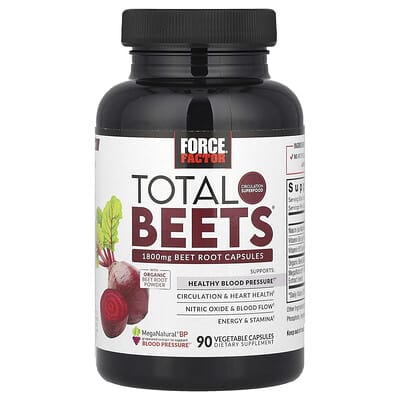 Force Factor, Total Beets®, 1800 mg, 90 Vegetarian Capsules (600 mg per capsule)
