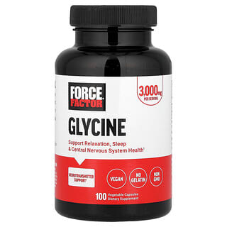 Force Factor, Glycine, 100 plantaardige capsules (1000 mg per capsule)