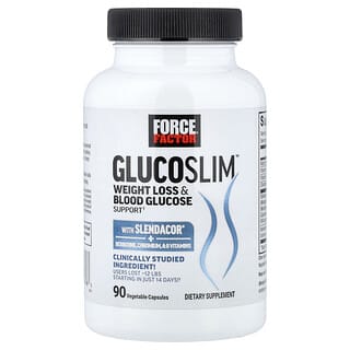 Force Factor, Glucoslim ™, поддержка для снижения веса и уровня глюкозы в крови, 90 растительных капсул