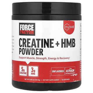 Force Factor, Creatina + HMB em Pó, Sem Sabor, 250,8 g (8,85 oz)