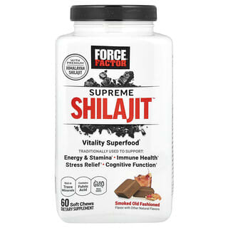 Force Factor, Supreme Shilajit™, füstölt régimódi, 60 puha rágó