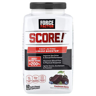 Force Factor, Score!®, Fast-Acting Libido Booster, Passionate Berry, 60 Soft Chews