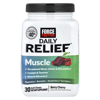Force Factor, Daily Relief™, Muscle, Berry Cherry, 30 Soft Chews