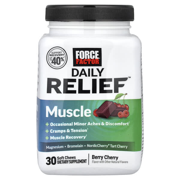 Daily Relief™, Muscle, Berry Cherry, 30 Soft Chews
