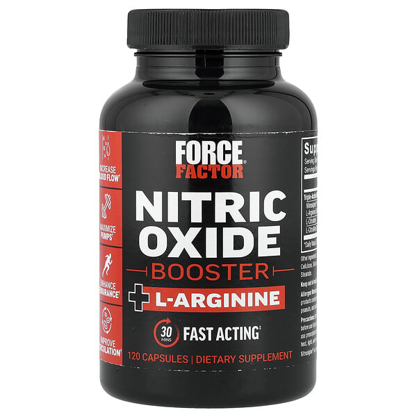 Force Factor, 산화질소 부스터 + l-아르기닌, 캡슐 120정