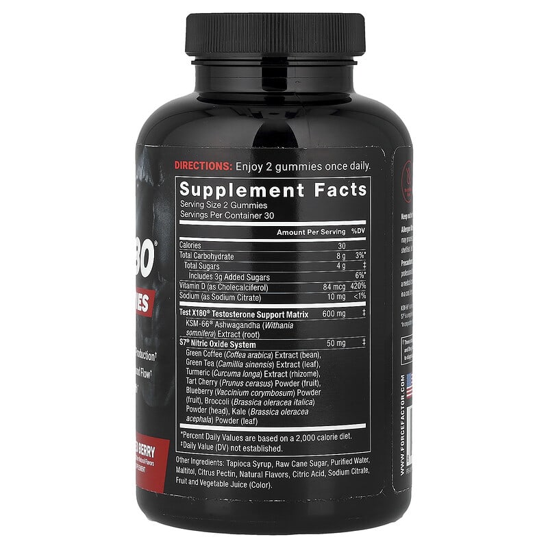 Force Factor, Test X180 Max Gummies, Mixed Berry, 60 Gummies | iHerb