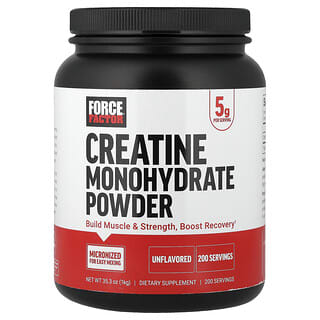 Force Factor, Monohidrato de creatina en polvo, Sin sabor, 1 kg (35,3 oz)
