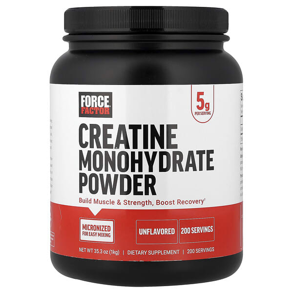 Force Factor, 크레아틴 일수화물 파우더, 무맛, 1kg(35.3oz)