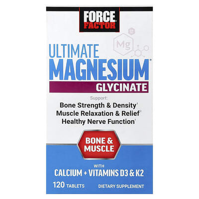 Force Factor, Ultimate Magnesium® Magnesium Glycinate, 120 Tablets