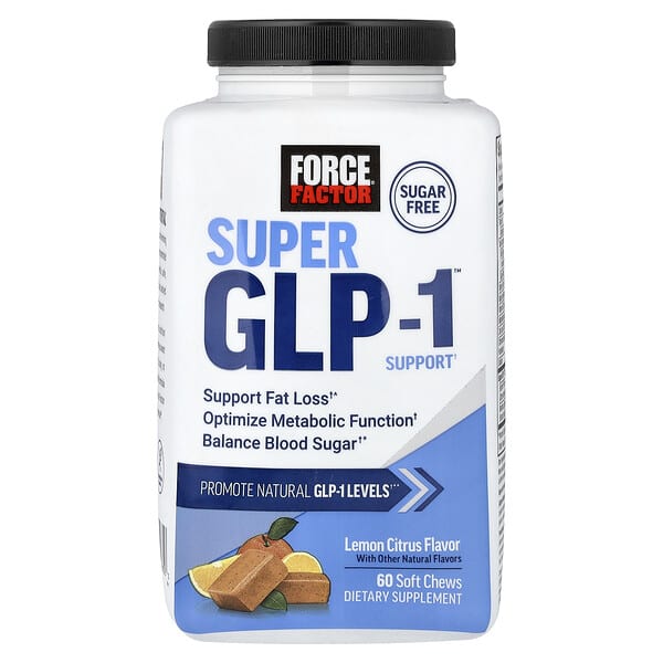 فورس فاكتور‏, Super GLP-1 ™ Support ، بنكهة الليمون ، 60 قطعة قابلة للمضغ
