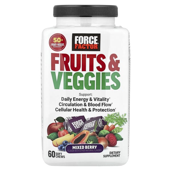 Force Factor, Fruits & Veggies, Mixed Berry, 60 Soft Chews