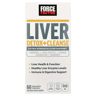 Force Factor, детоксикация печени + капсулы, 60 растительных капсул