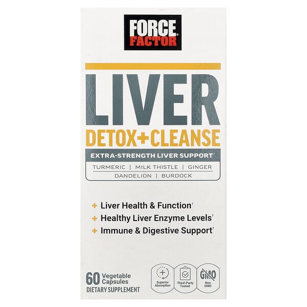 Force Factor, Desintoxicación hepática con cápsulas, 60 cápsulas vegetales