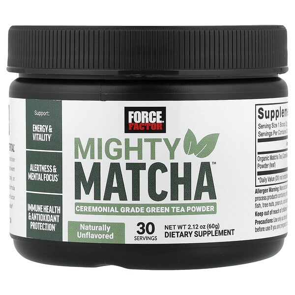 Force Factor, Mighty Matcha™, Tidak Berperisa, 2.12 oz (60 g)