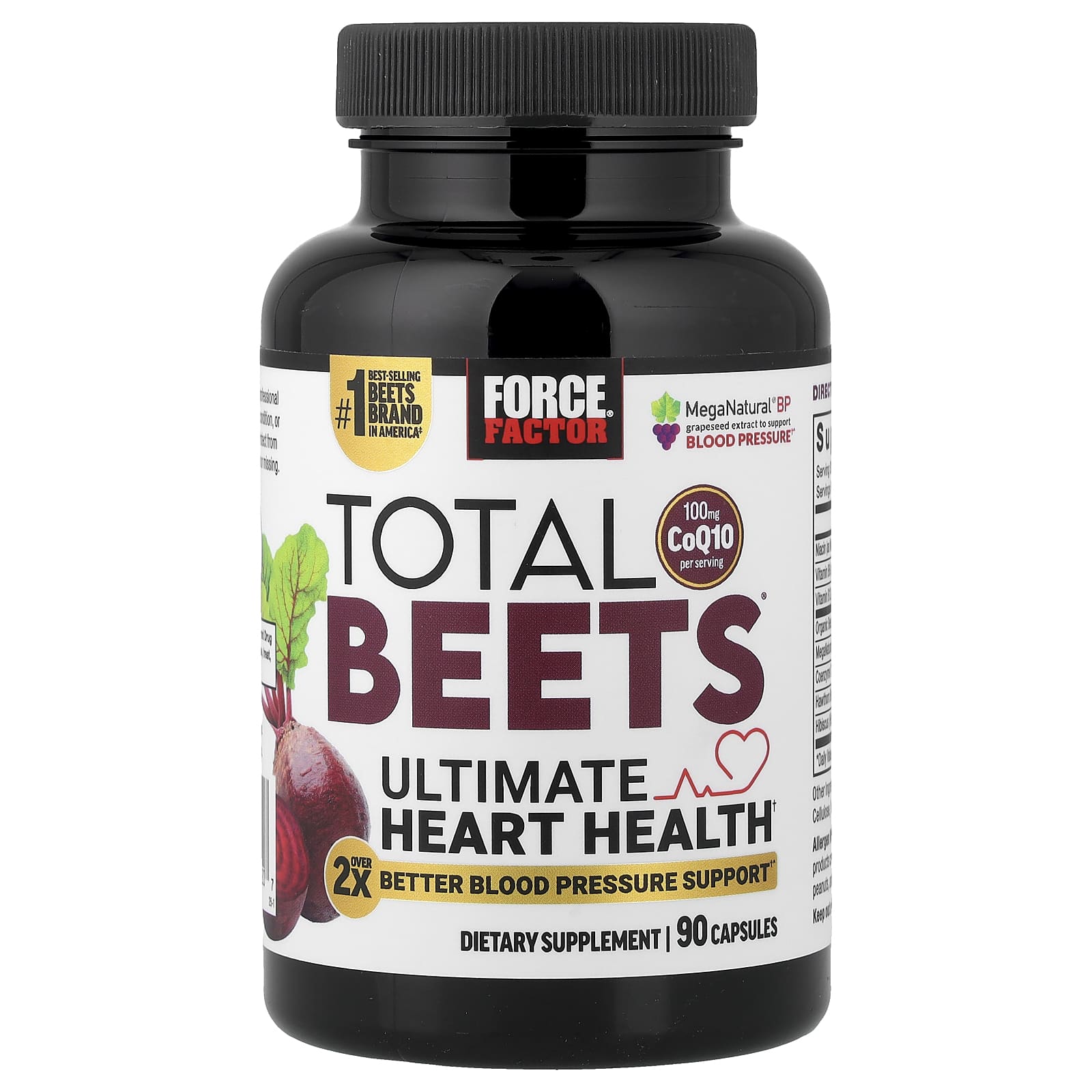 Force Factor, Total Beets®, максимальное здоровье сердца, 90 капсул