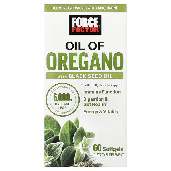Force Factor, Oil Of Oregano With Black Seed Oil, 60 Softgels — product photo 1