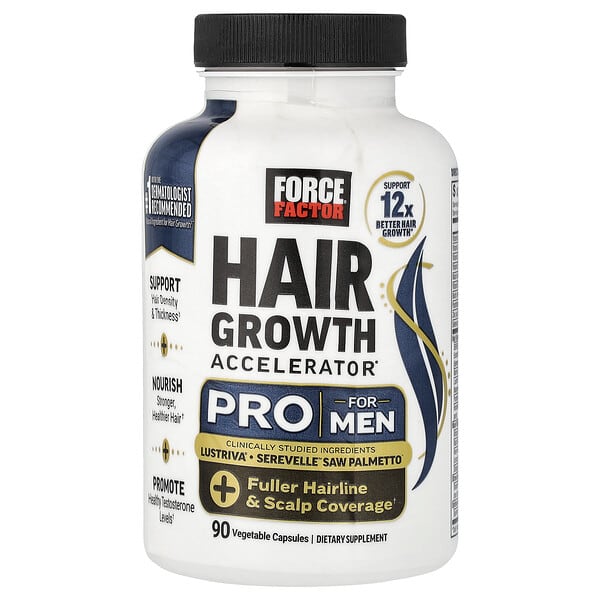 Force Factor, Hair Growth Accelerator® Pro, For Men, 90 Vegetable Capsules — product photo 1